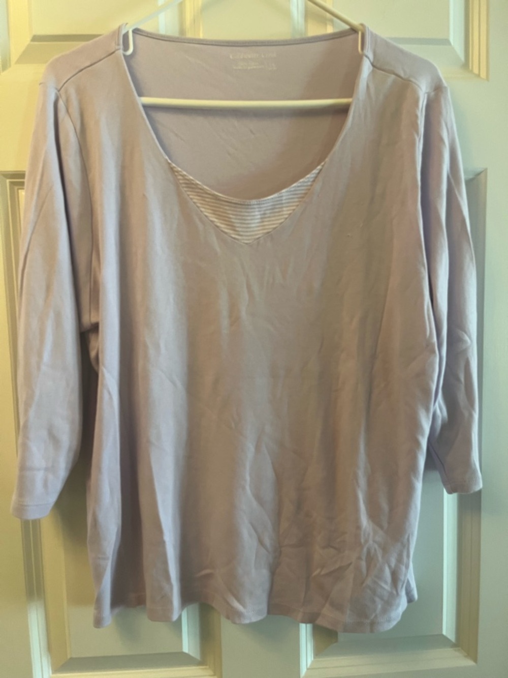Coldwater Creek Lavender V-Neck Long Sleeve Top